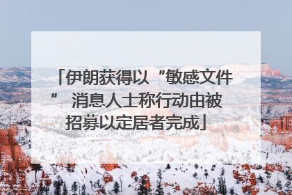 伊朗获得以“敏感文件” 消息人士称行动由被招募以定居者完成